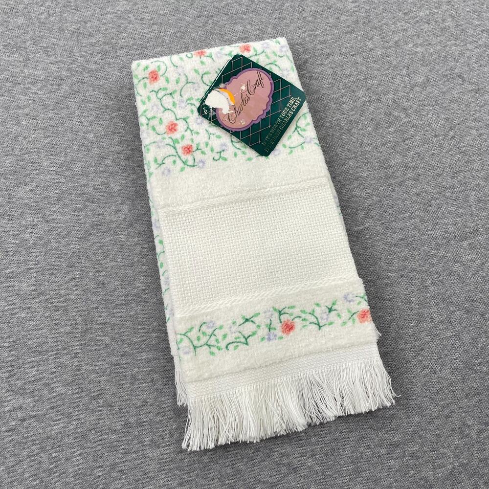 NEW Charles Craft Keepsake Cross Stitch Hand Towel Aida Panel Floral Spring Vine